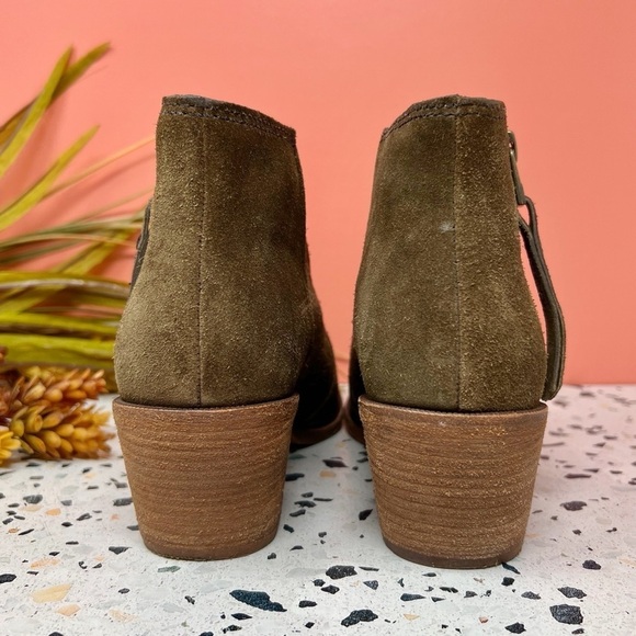 Madewell Janice Brown Suede Leather Western Women’s Stacked Heel Booties Sz 7 - Picture 7 of 10